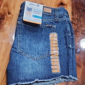 Seven7 Blue Denim Weekend Shorts